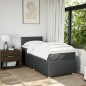vidaXL Boxspringbett mit Matratze Dunkelgrau 100x200 cm Stoff vidaXL Boxspringbett mit Matratze Dunkelgrau 100x200 cm Stoff