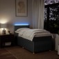 vidaXL Boxspringbett mit Matratze Dunkelgrau 100x200 cm Stoff vidaXL Boxspringbett mit Matratze Dunkelgrau 100x200 cm Stoff