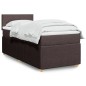 vidaXL Boxspringbett mit Matratze Dunkelbraun 100x200 cm Stoff vidaXL Boxspringbett mit Matratze Dunkelbraun 100x200 cm Stoff