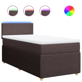vidaXL Boxspringbett mit Matratze Dunkelbraun 100x200 cm Stoff