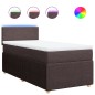 vidaXL Boxspringbett mit Matratze Dunkelbraun 100x200 cm Stoff vidaXL Boxspringbett mit Matratze Dunkelbraun 100x200 cm Stoff