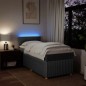 vidaXL Boxspringbett mit Matratze Dunkelgrau 100x200 cm Stoff vidaXL Boxspringbett mit Matratze Dunkelgrau 100x200 cm Stoff