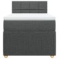 vidaXL Boxspringbett mit Matratze Dunkelgrau 100x200 cm Stoff vidaXL Boxspringbett mit Matratze Dunkelgrau 100x200 cm Stoff