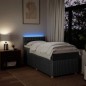 vidaXL Boxspringbett mit Matratze Dunkelgrau 100x200 cm Stoff vidaXL Boxspringbett mit Matratze Dunkelgrau 100x200 cm Stoff