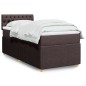 vidaXL Boxspringbett mit Matratze Dunkelbraun 100x200 cm Stoff vidaXL Boxspringbett mit Matratze Dunkelbraun 100x200 cm Stoff