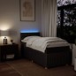 vidaXL Boxspringbett mit Matratze Dunkelbraun 100x200 cm Stoff vidaXL Boxspringbett mit Matratze Dunkelbraun 100x200 cm Stoff