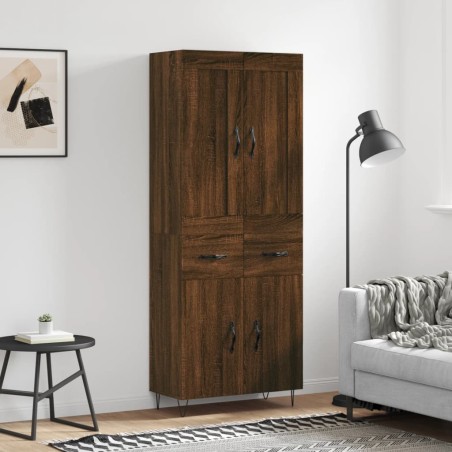 Highboard Braun Eichen-Optik 69,5x34x180 cm Holzwerkstoff