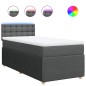vidaXL Boxspringbett mit Matratze Dunkelgrau 100x200 cm Stoff vidaXL Boxspringbett mit Matratze Dunkelgrau 100x200 cm Stoff