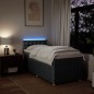 vidaXL Boxspringbett mit Matratze Dunkelgrau 100x200 cm Stoff vidaXL Boxspringbett mit Matratze Dunkelgrau 100x200 cm Stoff