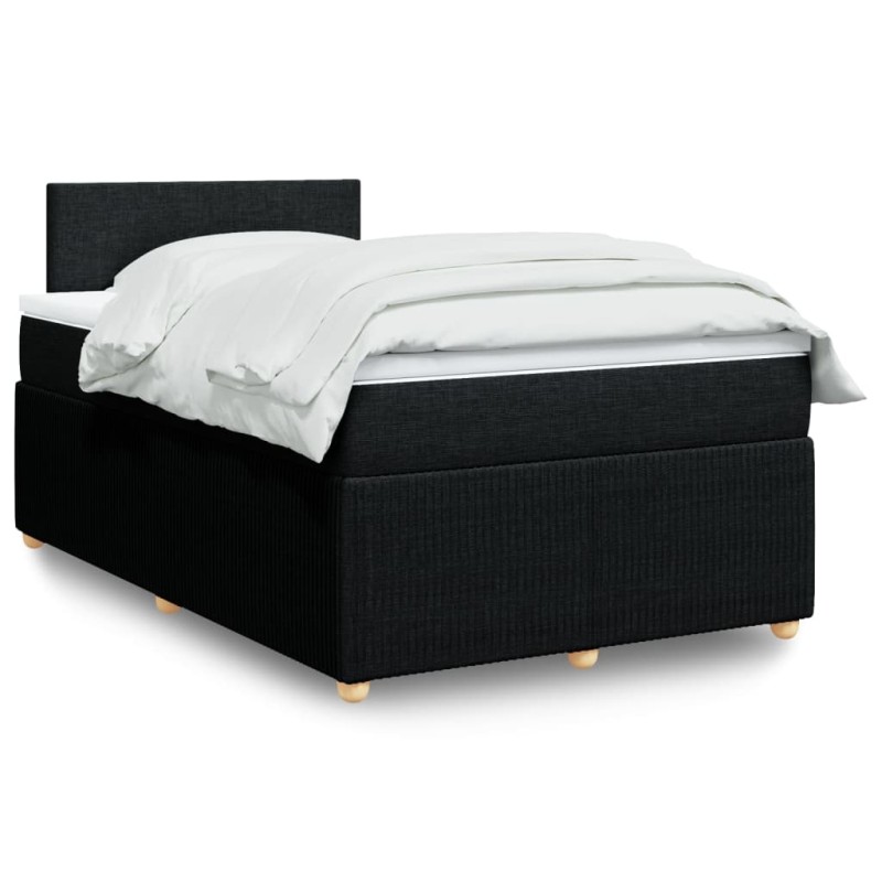 vidaXL Boxspringbett mit Matratze Schwarz 120x200 cm Stoff vidaXL Boxspringbett mit Matratze Schwarz 120x200 cm Stoff