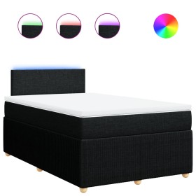 vidaXL Boxspringbett mit Matratze Schwarz 120x200 cm Stoff