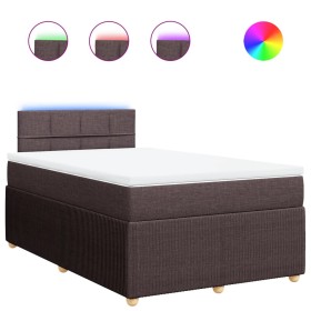 vidaXL Boxspringbett mit Matratze Dunkelbraun 120x200 cm Stoff