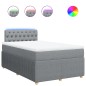 vidaXL Boxspringbett mit Matratze Hellgrau 120x200 cm Stoff vidaXL Boxspringbett mit Matratze Hellgrau 120x200 cm Stoff