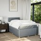 vidaXL Boxspringbett mit Matratze Hellgrau 120x200 cm Stoff vidaXL Boxspringbett mit Matratze Hellgrau 120x200 cm Stoff