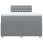 vidaXL Boxspringbett mit Matratze Hellgrau 120x200 cm Stoff vidaXL Boxspringbett mit Matratze Hellgrau 120x200 cm Stoff
