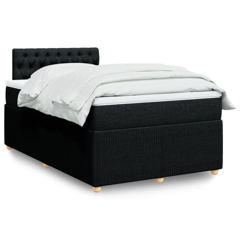 vidaXL Boxspringbett mit Matratze Schwarz 120x200 cm Stoff vidaXL Boxspringbett mit Matratze Schwarz 120x200 cm Stoff