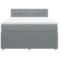 vidaXL Boxspringbett mit Matratze Hellgrau 140x190 cm Stoff vidaXL Boxspringbett mit Matratze Hellgrau 140x190 cm Stoff