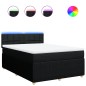 vidaXL Boxspringbett mit Matratze Schwarz 140x190 cm Stoff vidaXL Boxspringbett mit Matratze Schwarz 140x190 cm Stoff