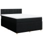 vidaXL Boxspringbett mit Matratze Schwarz 140x190 cm Stoff vidaXL Boxspringbett mit Matratze Schwarz 140x190 cm Stoff