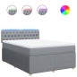 vidaXL Boxspringbett mit Matratze Hellgrau 140x190 cm Stoff vidaXL Boxspringbett mit Matratze Hellgrau 140x190 cm Stoff