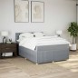 vidaXL Boxspringbett mit Matratze Hellgrau 140x190 cm Stoff vidaXL Boxspringbett mit Matratze Hellgrau 140x190 cm Stoff