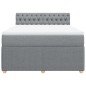 vidaXL Boxspringbett mit Matratze Hellgrau 140x190 cm Stoff vidaXL Boxspringbett mit Matratze Hellgrau 140x190 cm Stoff