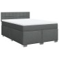 vidaXL Boxspringbett mit Matratze Dunkelgrau 140x200 cm Stoff vidaXL Boxspringbett mit Matratze Dunkelgrau 140x200 cm Stoff