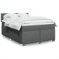 vidaXL Boxspringbett mit Matratze Dunkelgrau 140x200 cm Stoff vidaXL Boxspringbett mit Matratze Dunkelgrau 140x200 cm Stoff