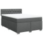 vidaXL Boxspringbett mit Matratze Dunkelgrau 140x200 cm Stoff vidaXL Boxspringbett mit Matratze Dunkelgrau 140x200 cm Stoff