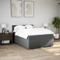 vidaXL Boxspringbett mit Matratze Dunkelgrau 140x200 cm Stoff vidaXL Boxspringbett mit Matratze Dunkelgrau 140x200 cm Stoff
