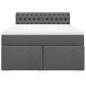 vidaXL Boxspringbett mit Matratze Dunkelgrau 140x200 cm Stoff vidaXL Boxspringbett mit Matratze Dunkelgrau 140x200 cm Stoff