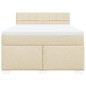 vidaXL Boxspringbett mit Matratze Creme 160x200 cm Stoff vidaXL Boxspringbett mit Matratze Creme 160x200 cm Stoff