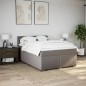 vidaXL Boxspringbett mit Matratze Taupe 160x200 cm Stoff vidaXL Boxspringbett mit Matratze Taupe 160x200 cm Stoff