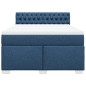 vidaXL Boxspringbett mit Matratze Blau 160x200 cm Stoff vidaXL Boxspringbett mit Matratze Blau 160x200 cm Stoff