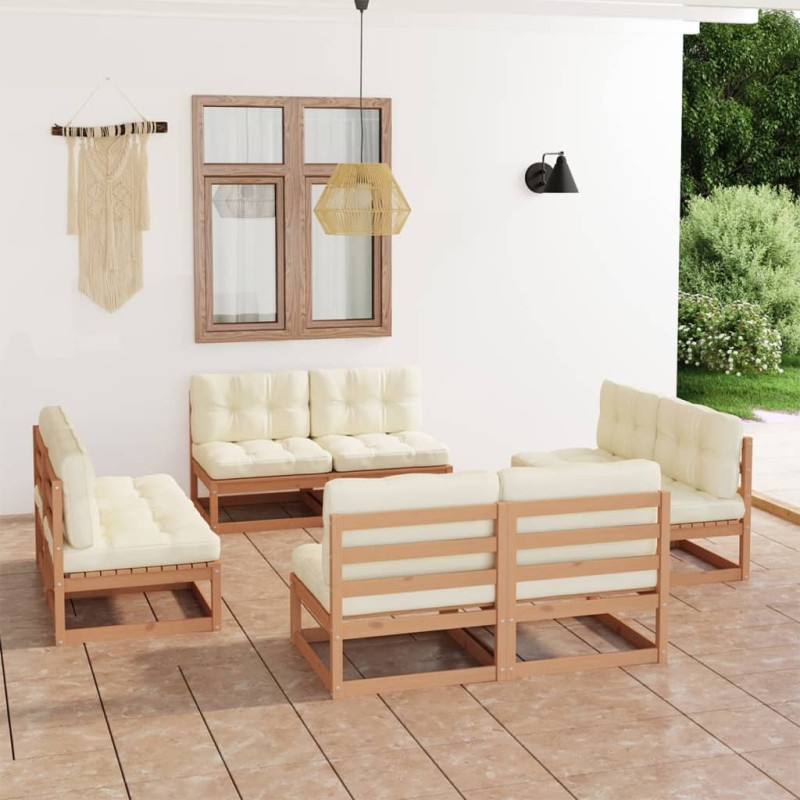 vidaXL 8-tlg. Garten-Lounge-Set mit Kissen Kiefer Massivholz vidaXL 8-tlg. Garten-Lounge-Set mit Kissen Kiefer Massivholz