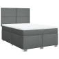 vidaXL Boxspringbett mit Matratze Dunkelgrau 140x200 cm Stoff vidaXL Boxspringbett mit Matratze Dunkelgrau 140x200 cm Stoff