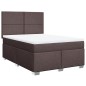 vidaXL Boxspringbett mit Matratze Dunkelbraun 140x200 cm Stoff vidaXL Boxspringbett mit Matratze Dunkelbraun 140x200 cm Stoff