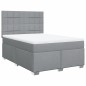 vidaXL Boxspringbett mit Matratze Hellgrau 140x200 cm Stoff vidaXL Boxspringbett mit Matratze Hellgrau 140x200 cm Stoff