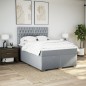vidaXL Boxspringbett mit Matratze Hellgrau 140x200 cm Stoff vidaXL Boxspringbett mit Matratze Hellgrau 140x200 cm Stoff