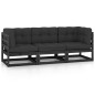 3-Sitzer-Gartensofa mit Kissen Kiefer Massivholz 3-Sitzer-Gartensofa mit Kissen Kiefer Massivholz