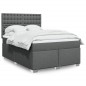 vidaXL Boxspringbett mit Matratze Dunkelgrau 140x200 cm Stoff vidaXL Boxspringbett mit Matratze Dunkelgrau 140x200 cm Stoff