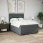 vidaXL Boxspringbett mit Matratze Dunkelgrau 140x200 cm Stoff vidaXL Boxspringbett mit Matratze Dunkelgrau 140x200 cm Stoff