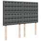 vidaXL Boxspringbett mit Matratze Dunkelgrau 140x200 cm Stoff vidaXL Boxspringbett mit Matratze Dunkelgrau 140x200 cm Stoff