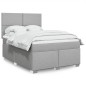 vidaXL Boxspringbett mit Matratze Hellgrau 160x200 cm Stoff vidaXL Boxspringbett mit Matratze Hellgrau 160x200 cm Stoff
