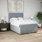vidaXL Boxspringbett mit Matratze Hellgrau 160x200 cm Stoff vidaXL Boxspringbett mit Matratze Hellgrau 160x200 cm Stoff