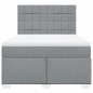 vidaXL Boxspringbett mit Matratze Hellgrau 160x200 cm Stoff vidaXL Boxspringbett mit Matratze Hellgrau 160x200 cm Stoff