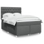 vidaXL Boxspringbett mit Matratze Dunkelgrau 160x200 cm Stoff vidaXL Boxspringbett mit Matratze Dunkelgrau 160x200 cm Stoff