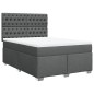 vidaXL Boxspringbett mit Matratze Dunkelgrau 160x200 cm Stoff vidaXL Boxspringbett mit Matratze Dunkelgrau 160x200 cm Stoff