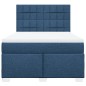 vidaXL Boxspringbett mit Matratze Blau 160x200 cm Stoff vidaXL Boxspringbett mit Matratze Blau 160x200 cm Stoff