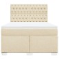 vidaXL Boxspringbett mit Matratze Creme 160x200 cm Stoff